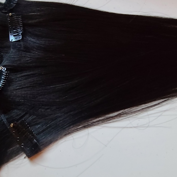 🆕️ 12 inch Color Black 🖤 Brand New 🖤Clip in Hair Extensions 🌱 - Picture 8 of 9
